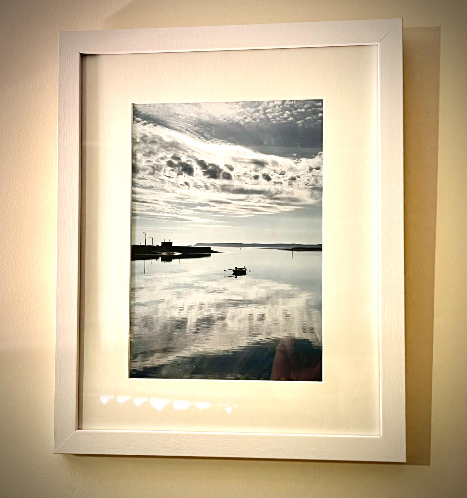 Serenity, framed. Art derived from a photograph by Kevin MacAlan entitled 'Serenity', shown here in a frame.